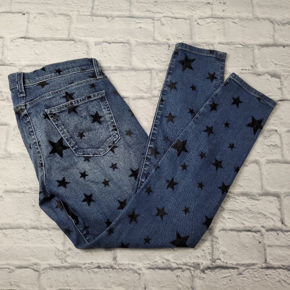 Current/Elliott The Stiletto Flocked Star Skinny Jeans Blue Medium Wash size 26 - Picture 2 of 16